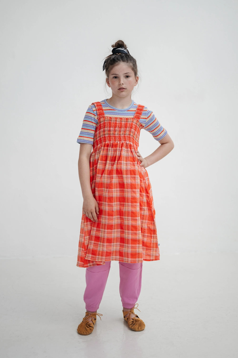 Fitted T-shirt with Multicolored Stripes