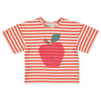 T-shirt Oversize Rouge Motif Pomme