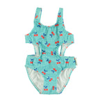 Trikini vichy et cerises turquoise et blanc
