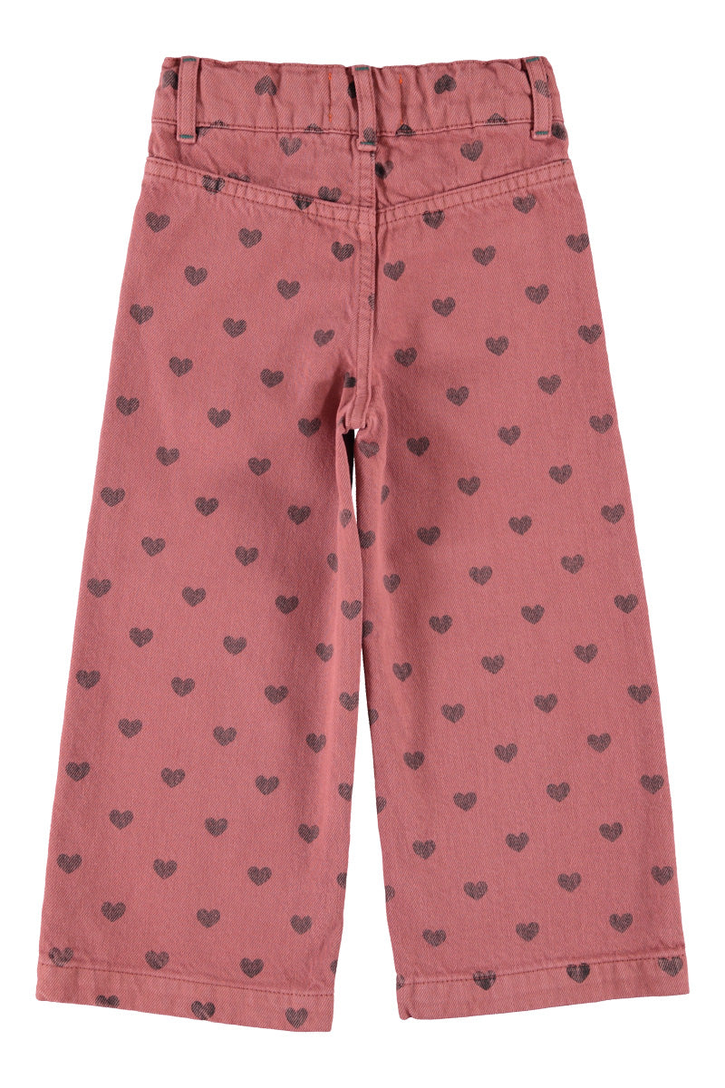 Pink Black Heart Flare Trousers