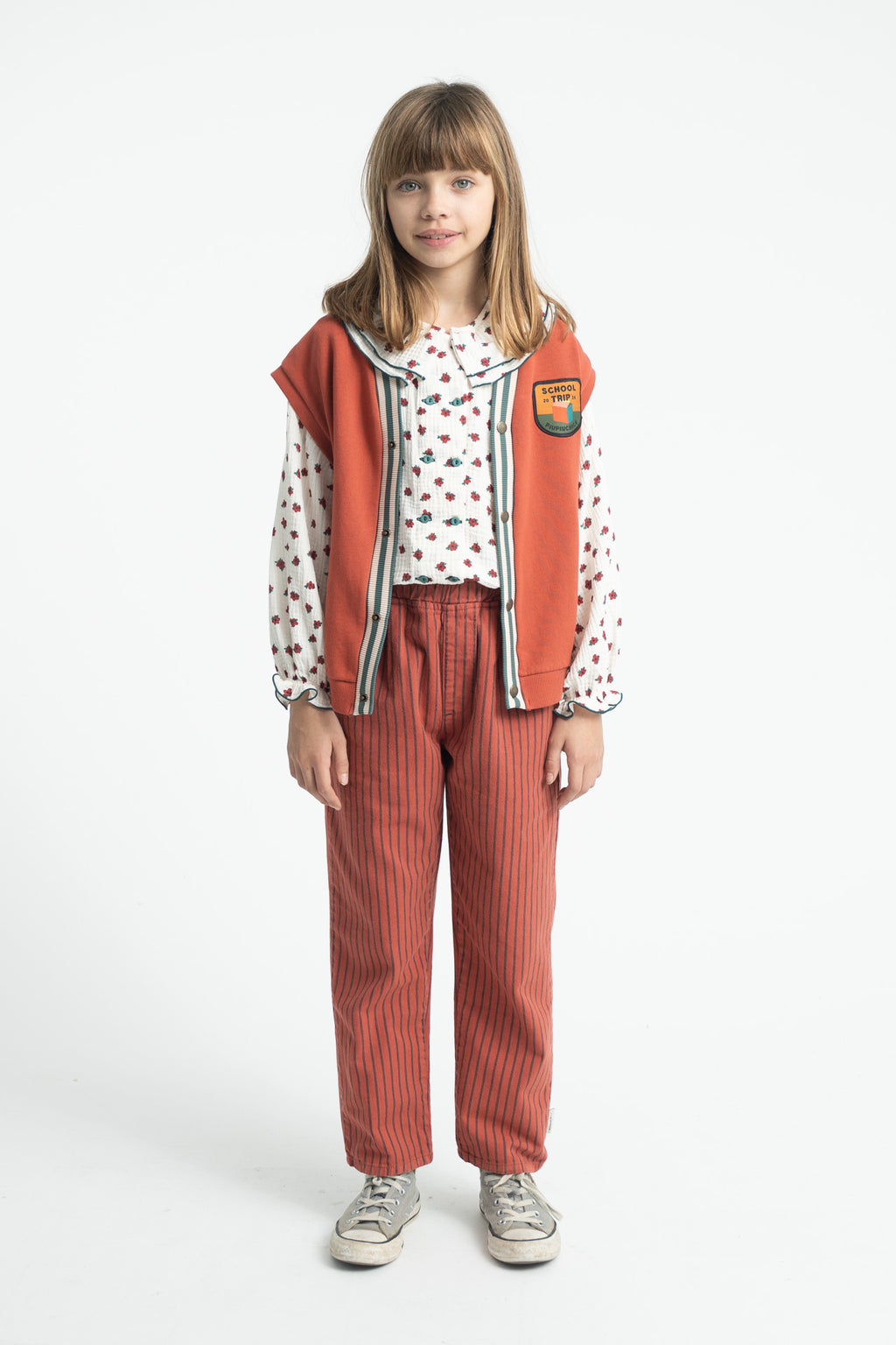 Pantalon Bordeaux Rayures Noires Piupiuchick pour enfant – vue 5