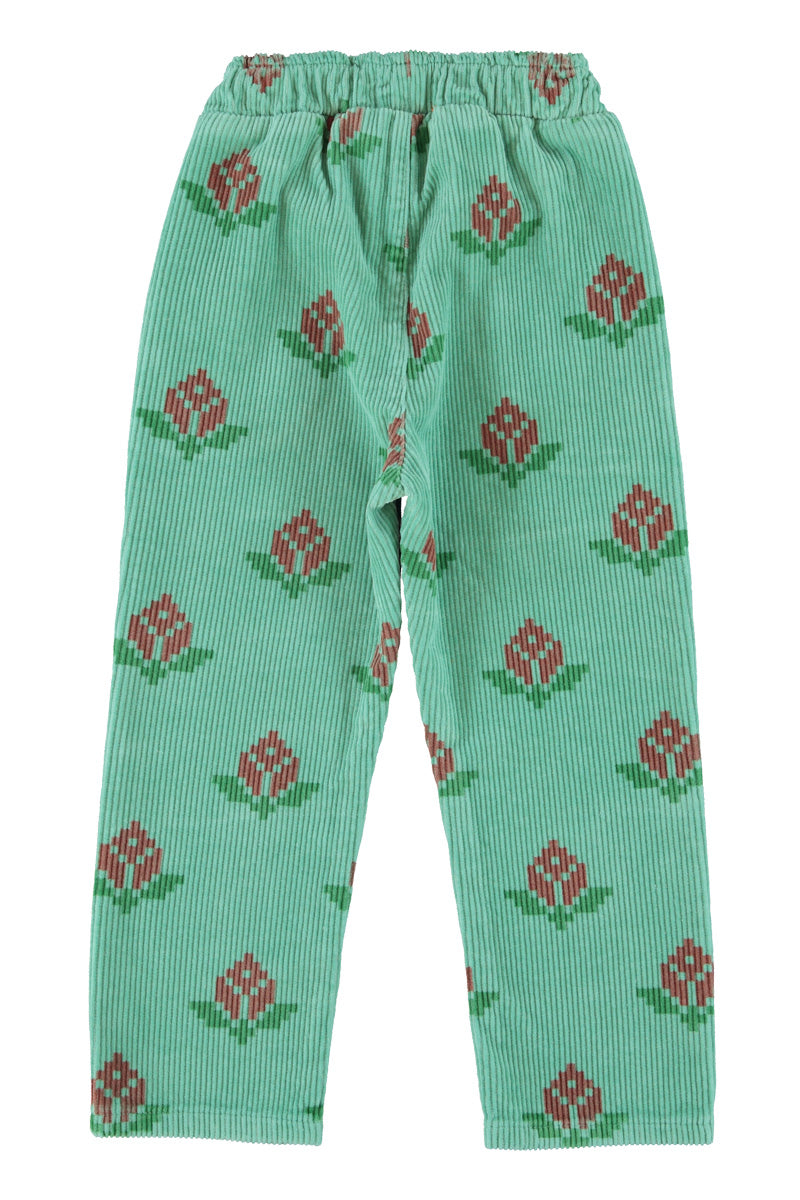 Green Large Floral Trousers
