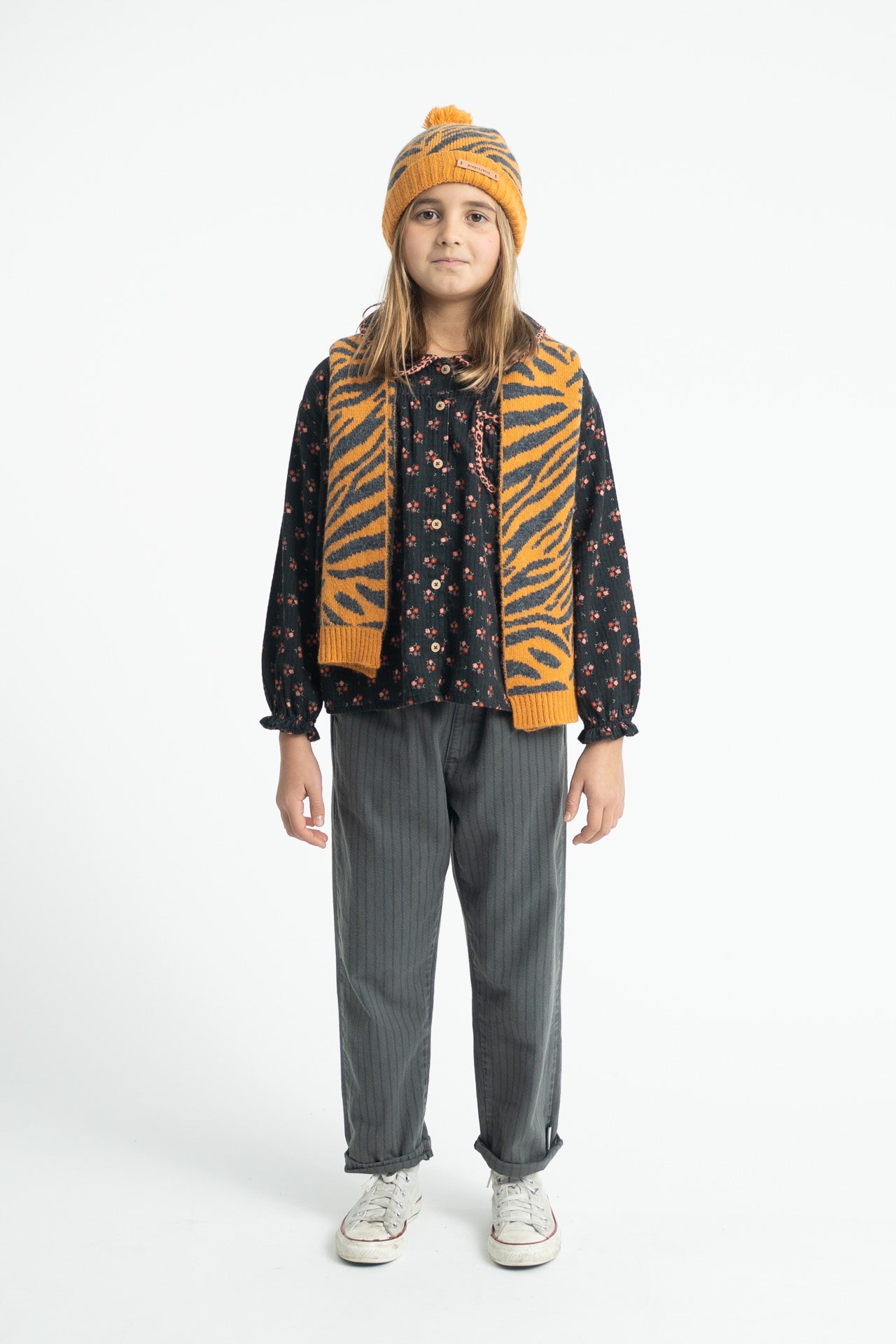 Grey Black Stripe Trousers
