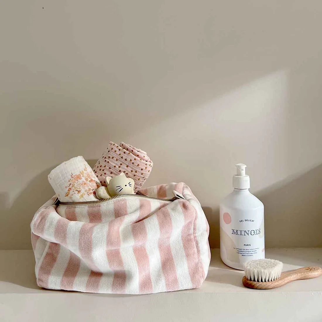 Trousse de toilette Vic Eponge Rose pâle