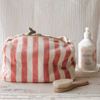 Vic Wash Bag – Light pink Stripes terry