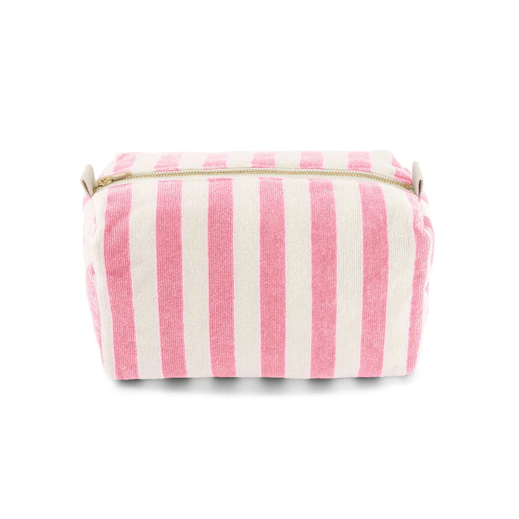 Vic Wash Bag – Light pink Stripes terry