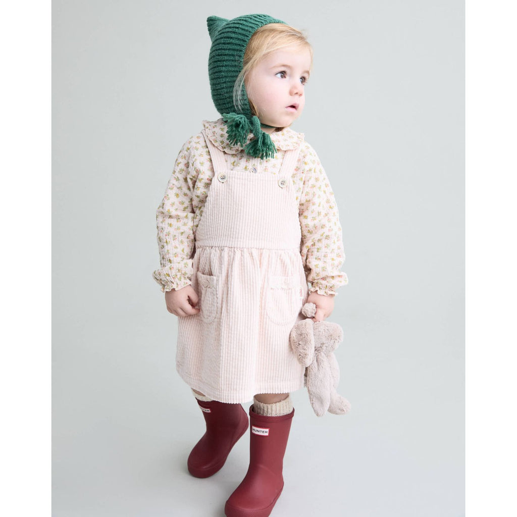 Robe en velours côtelé Rose pâle bébé — BUHO