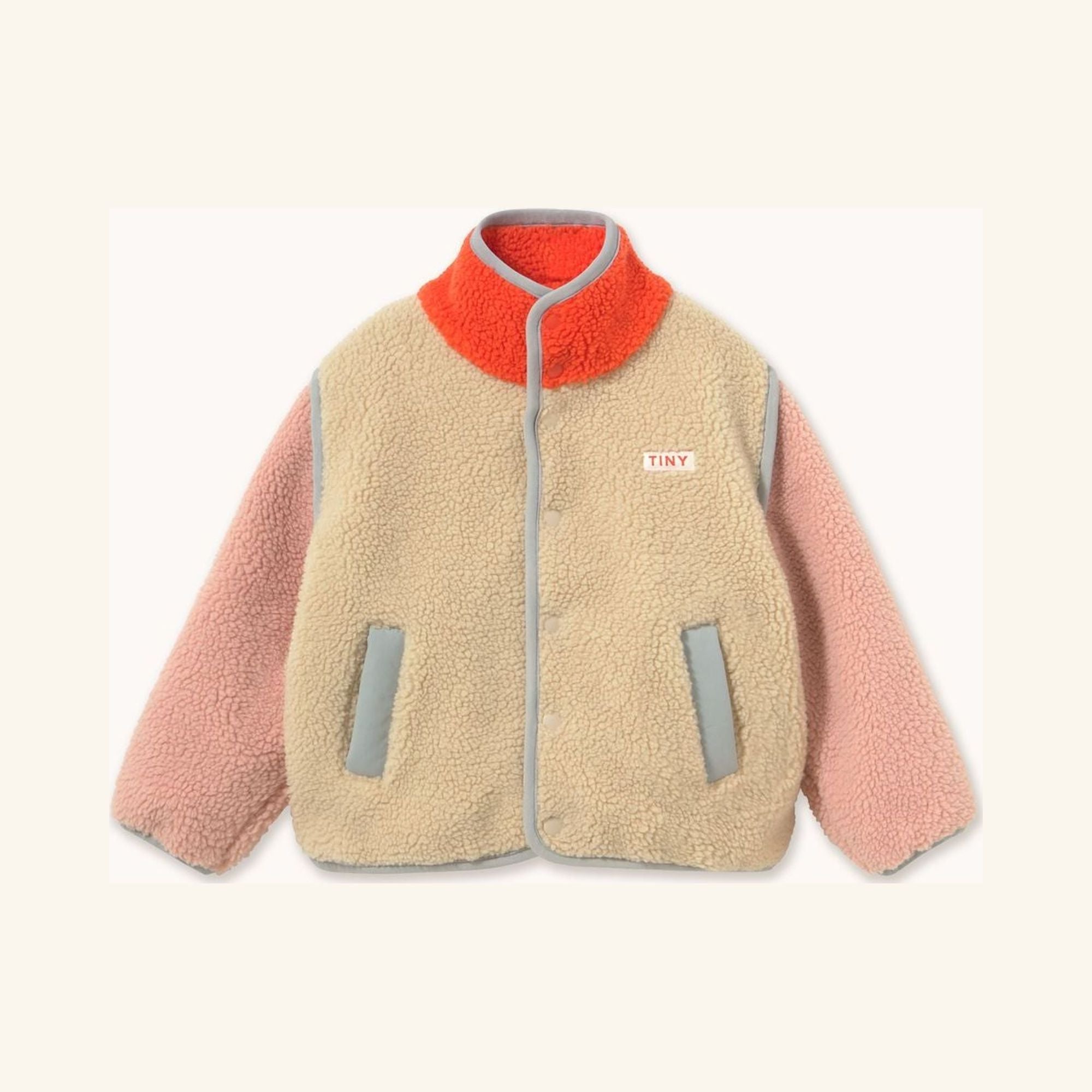 Veste Sherpa Color Block Marron