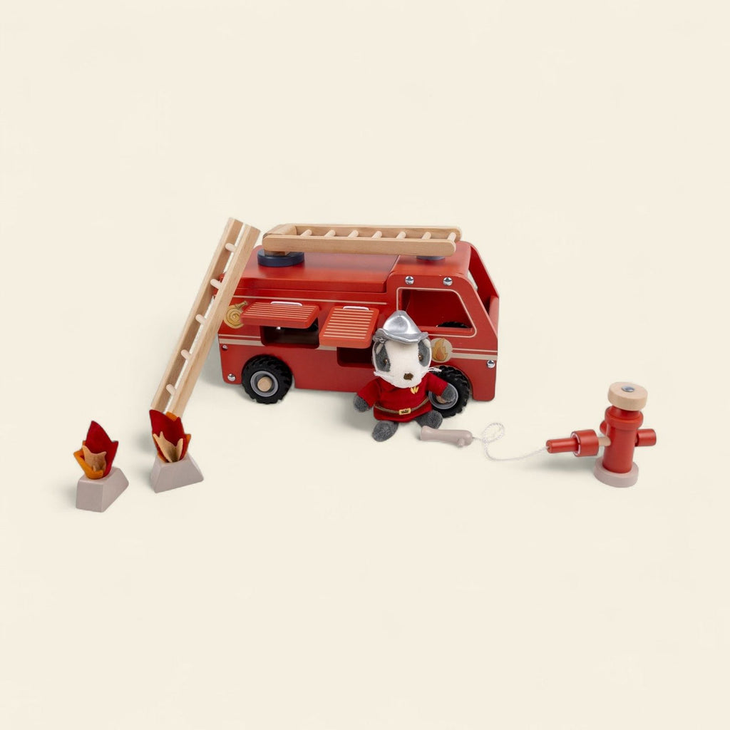 Camion de pompiers avec ami miniature - Grand Egmont Toys — Little Dudes