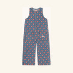 Long Denim Overalls with Mushrooms