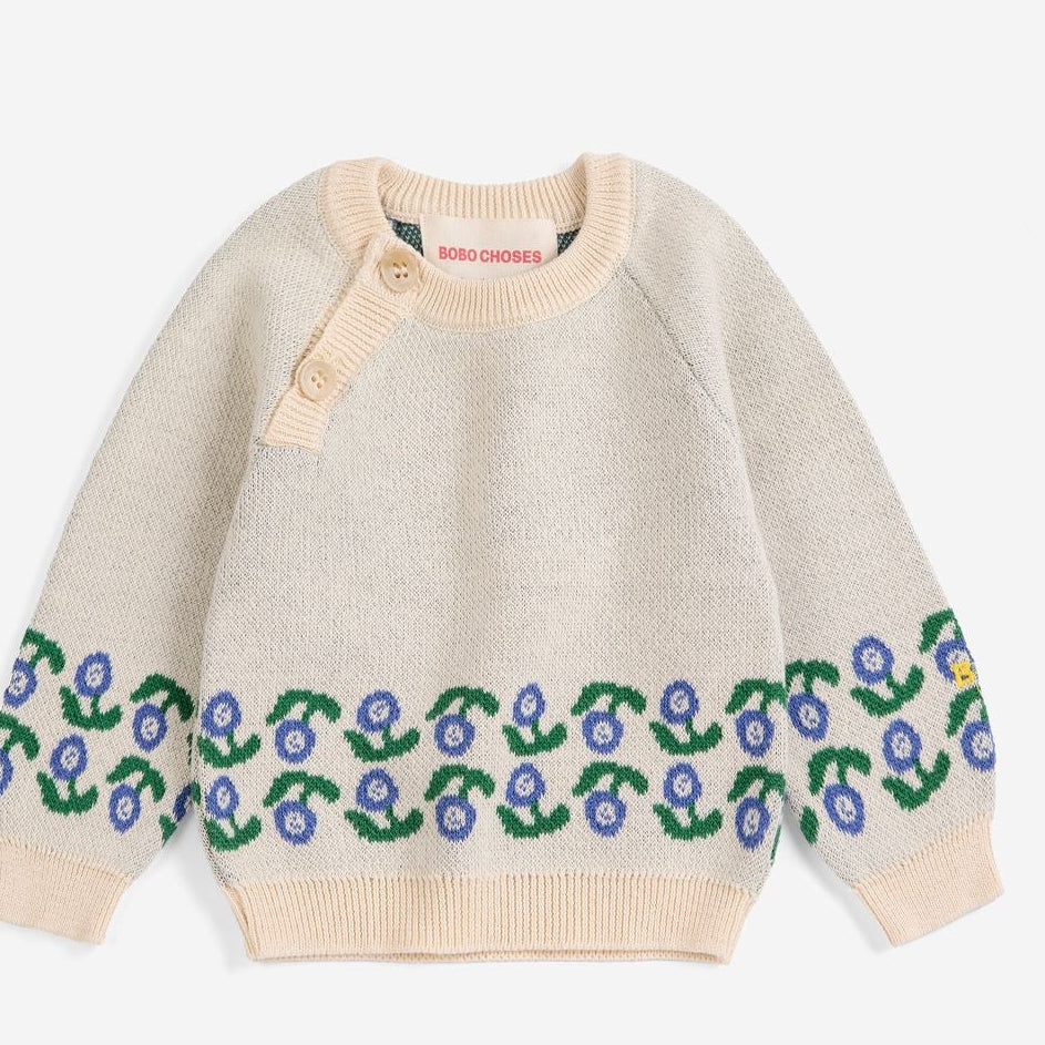 Pull bébé Jacquard Stamp Bloom Bobo Choses