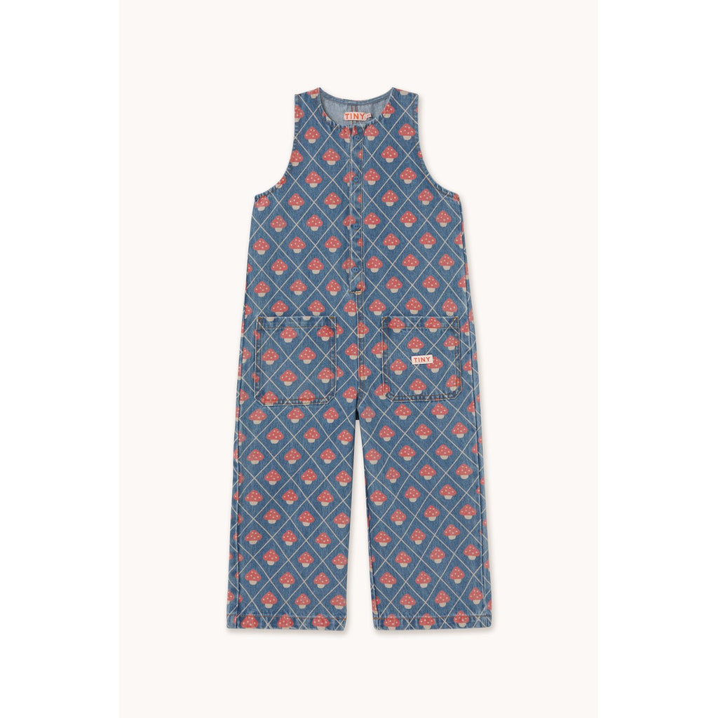 Salopette Longue en Denim à Champignons — Little Dudes