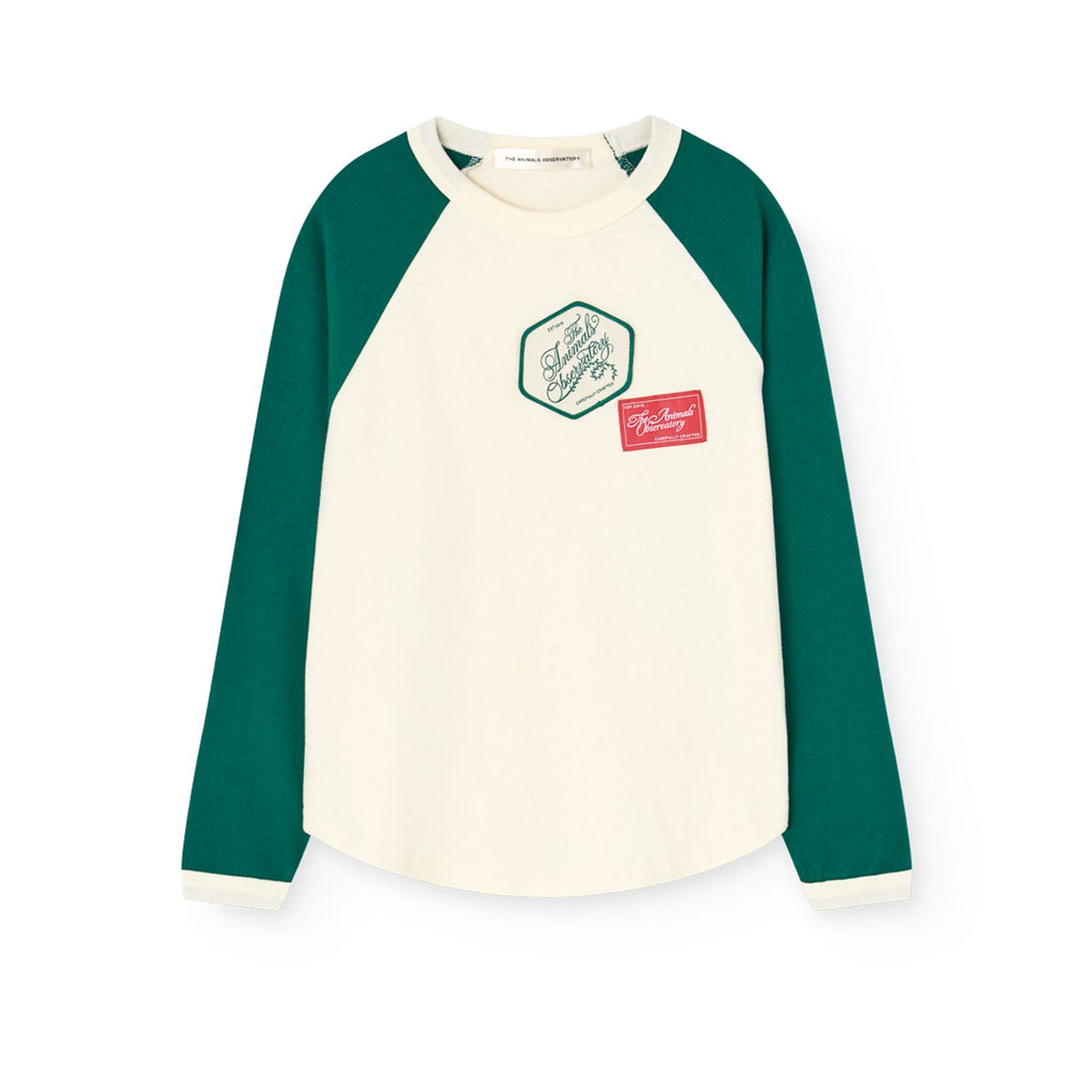 T-shirt manches longues écru/vert ANTEATER The Animals Observatory pour enfant