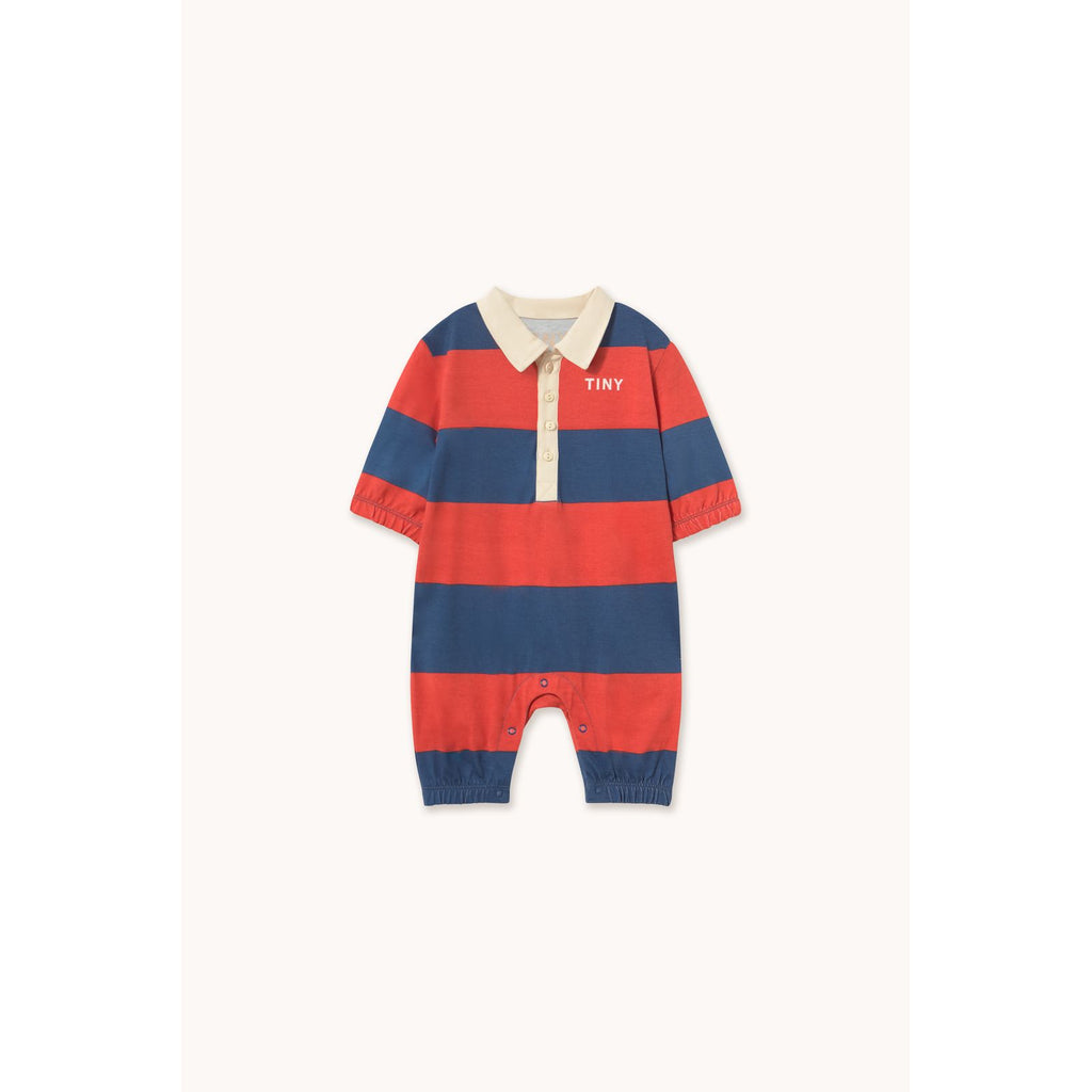 Combinaison Bébé Polo Rayée Rouge — Little Dudes