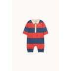 Combinaison Bébé Polo Rayée Rouge — Little Dudes