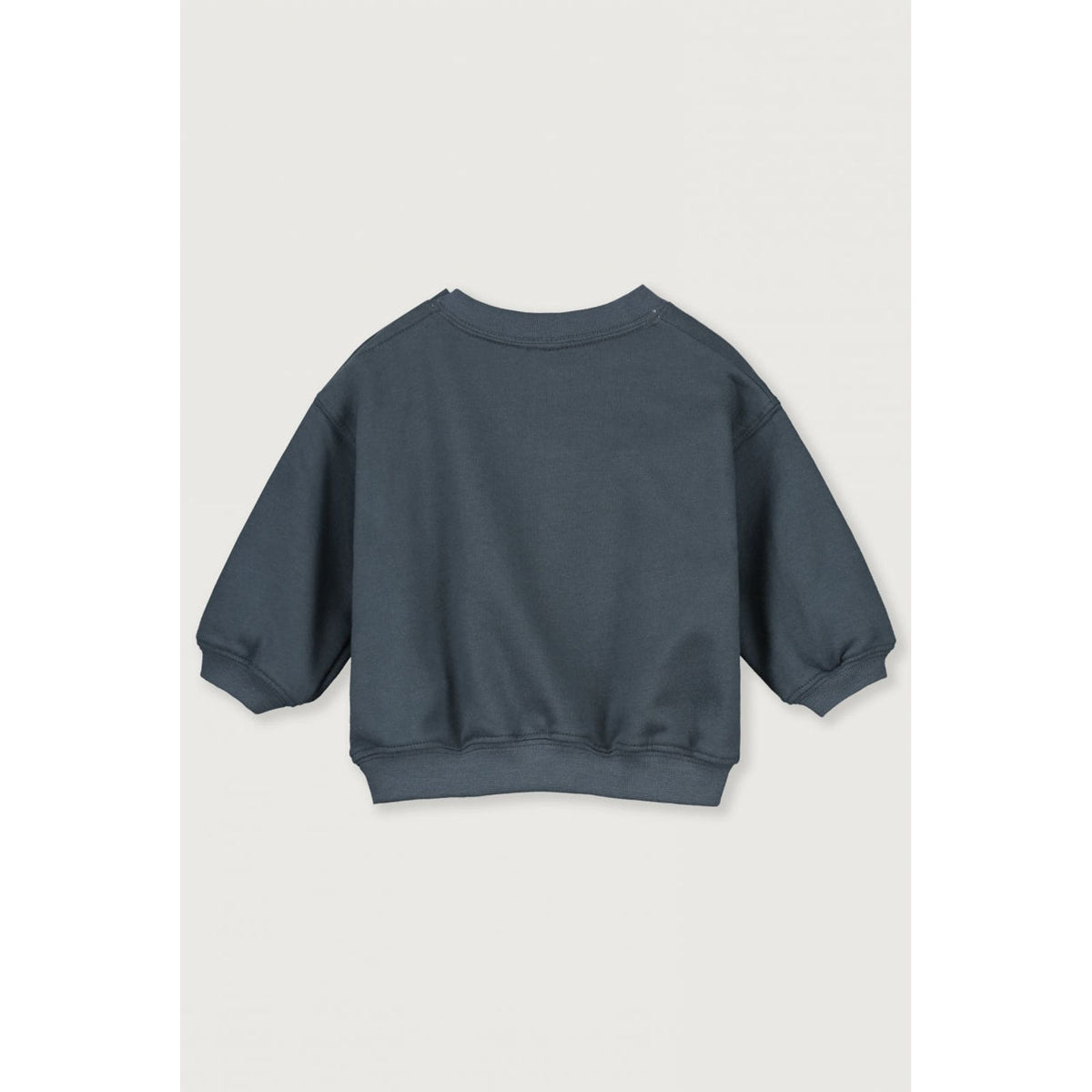 Sweat bébé Gray Label épaules tombantes bleu dos — Little Dudes