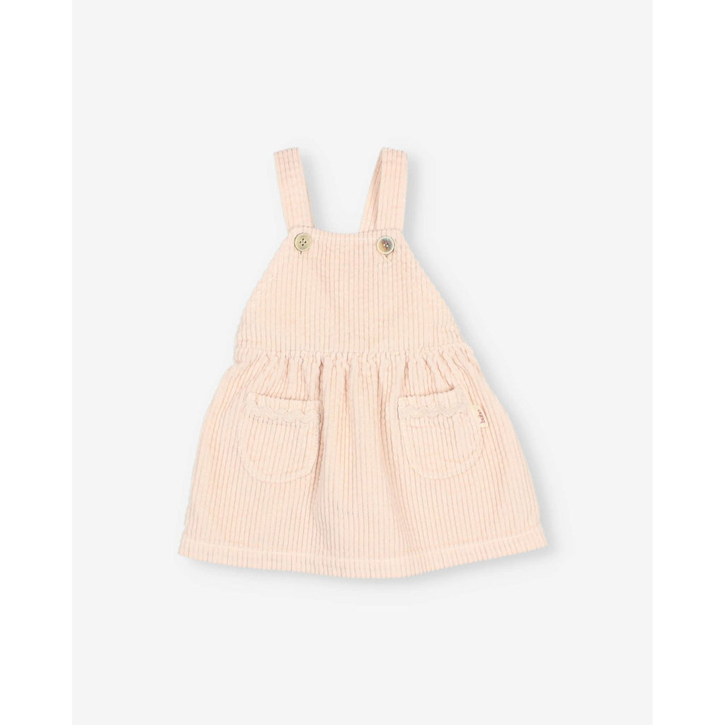 Robe en velours côtelé Rose pâle bébé — BUHO