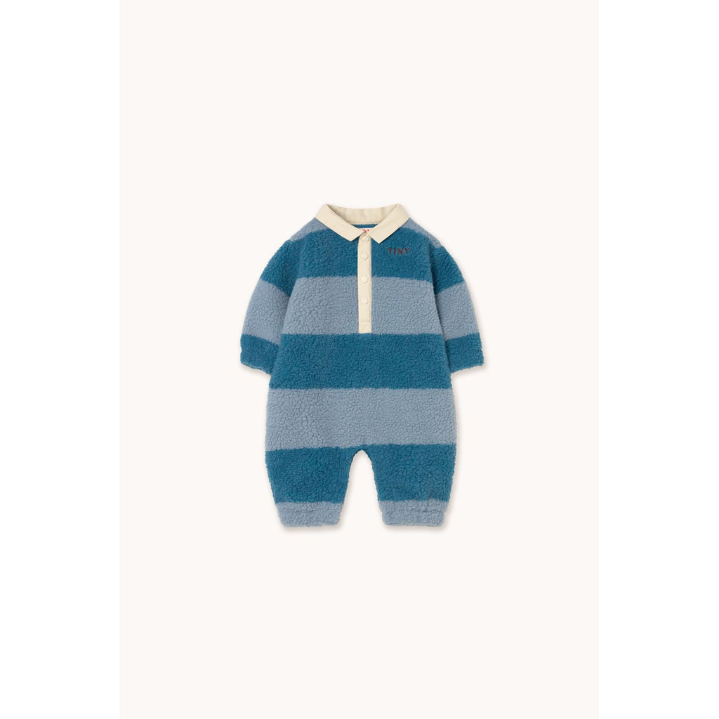Combinaison Bébé Sherpa Rayée Bleue — Little Dudes