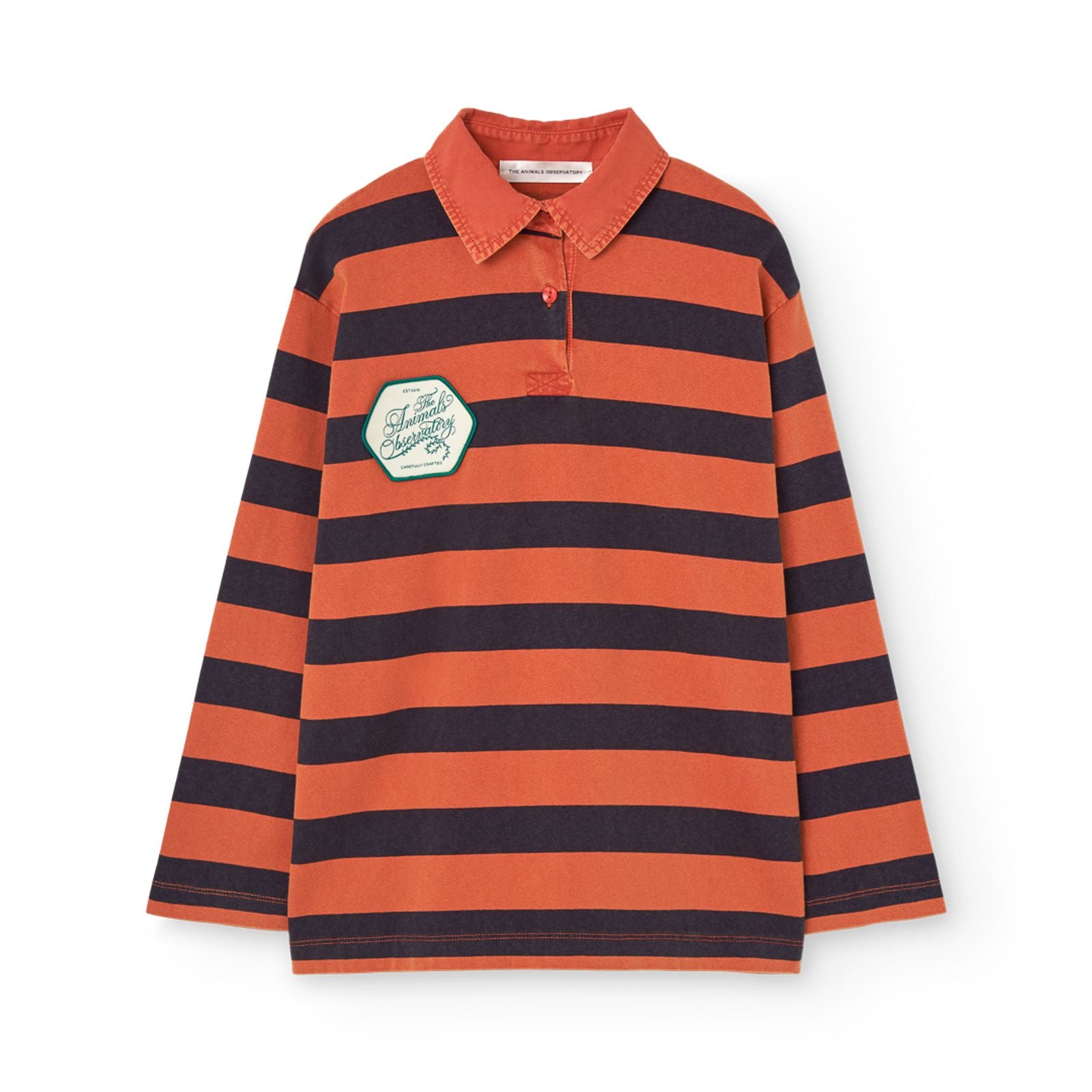 Polo rayé orange et brun LIONFISH The Animals Observatory pour enfant