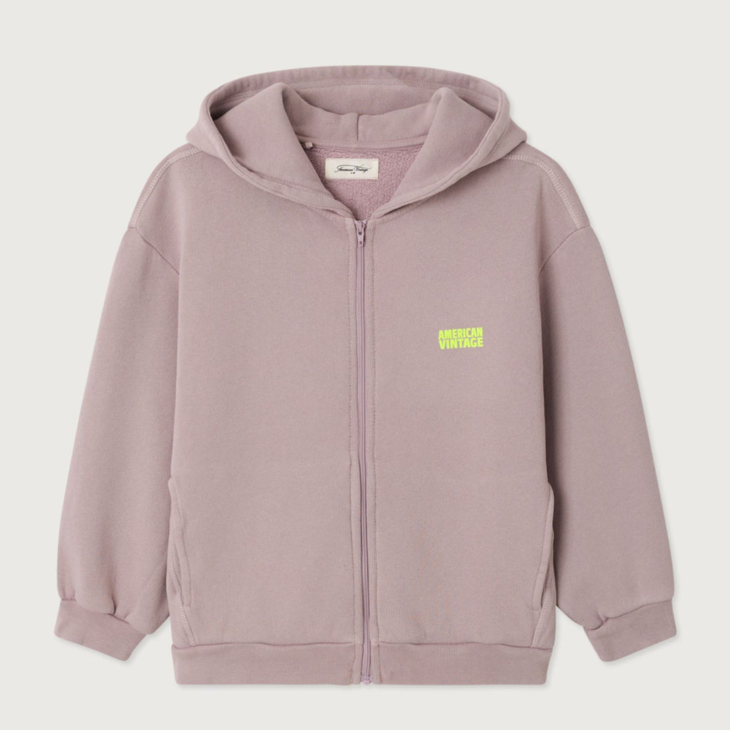 Sweat Izubird zippé à capuche Prunelle Vintage — Little Dudes
