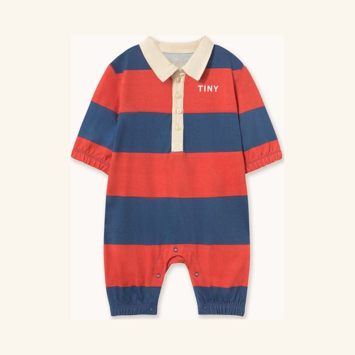 Red Striped Polo Baby Romper