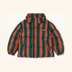 Short Padded Jacket with Retro Stripes