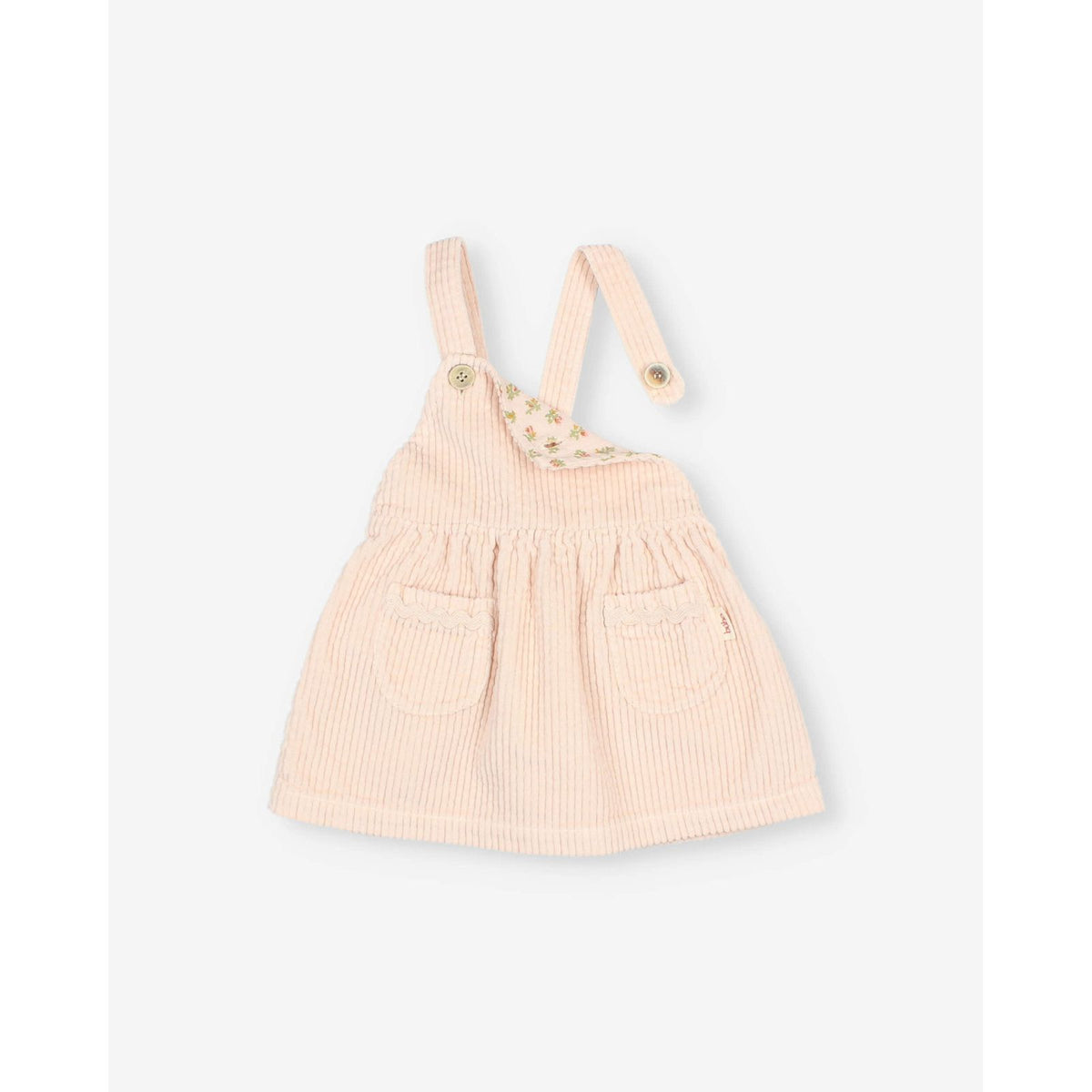 Robe en velours côtelé Rose pâle bébé — BUHO