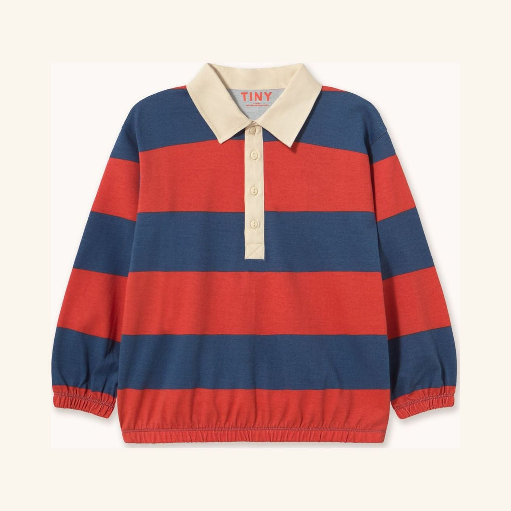 Red Striped Polo Sweatshirt