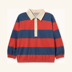 Red Striped Polo Sweatshirt