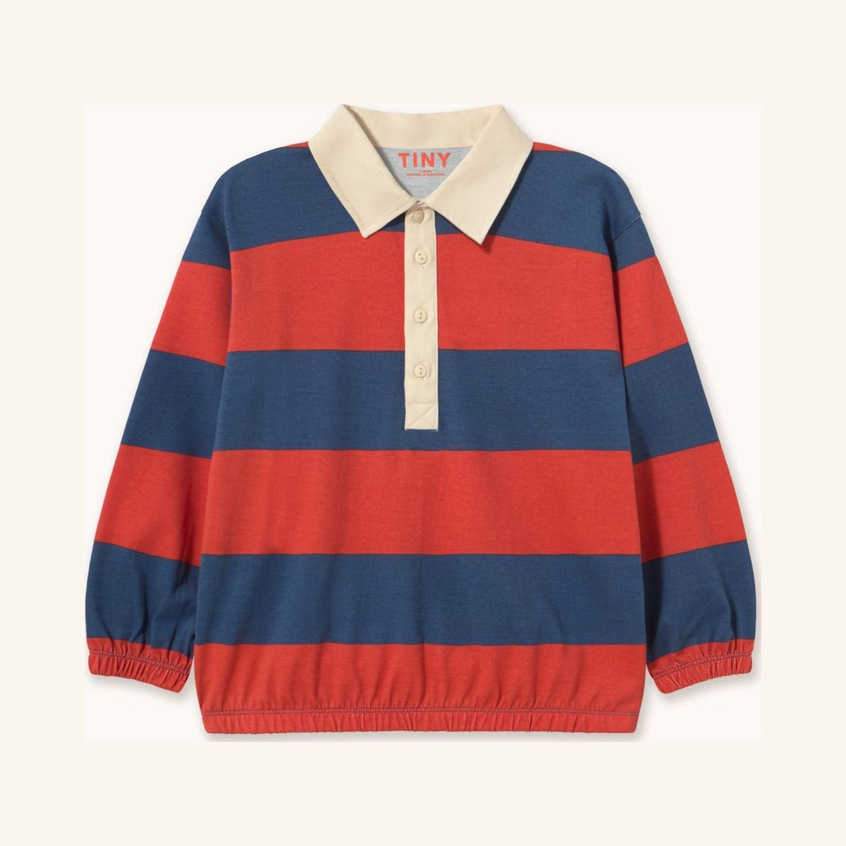 Sweat Polo Rayé Rouge