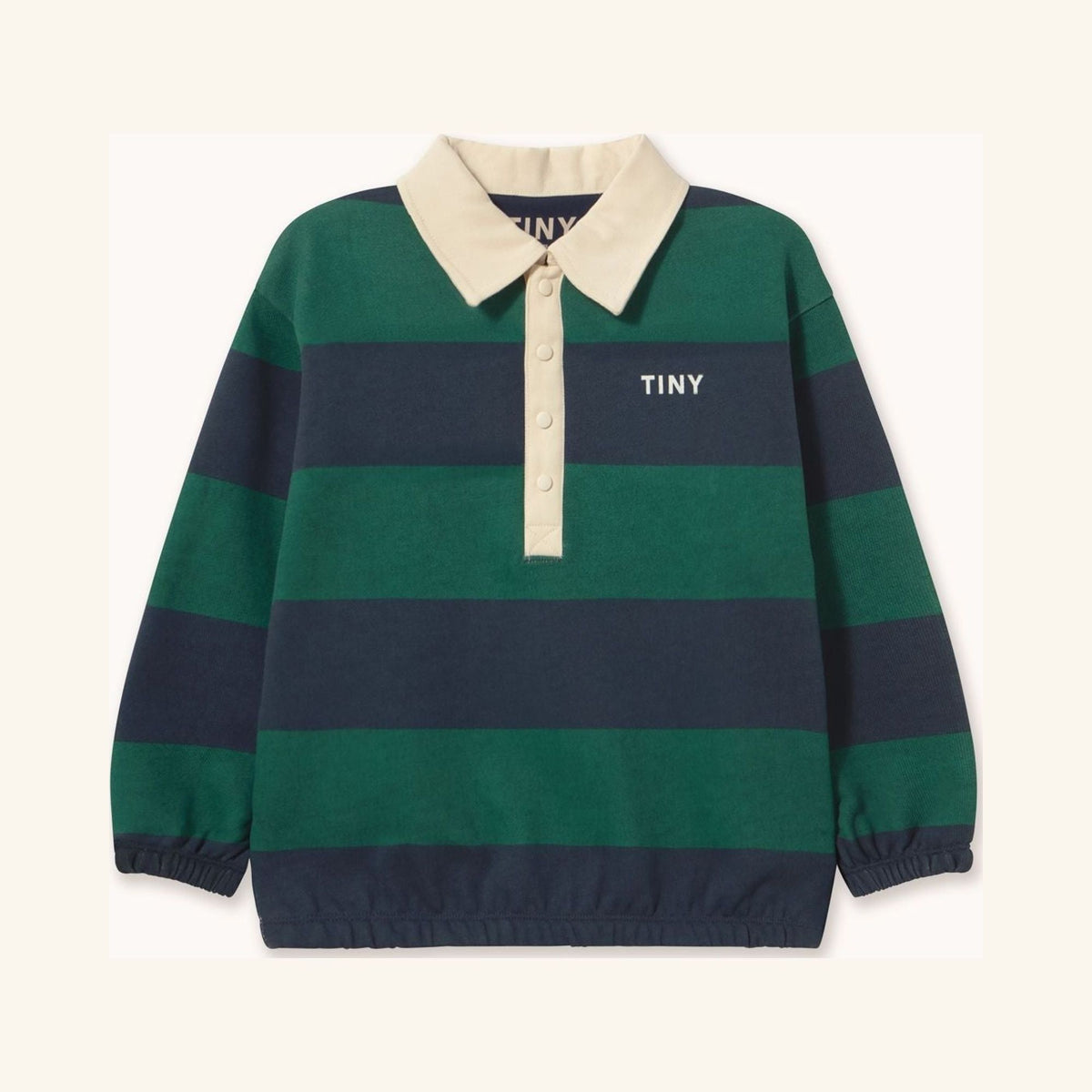 Navy Striped Polo Sweatshirt