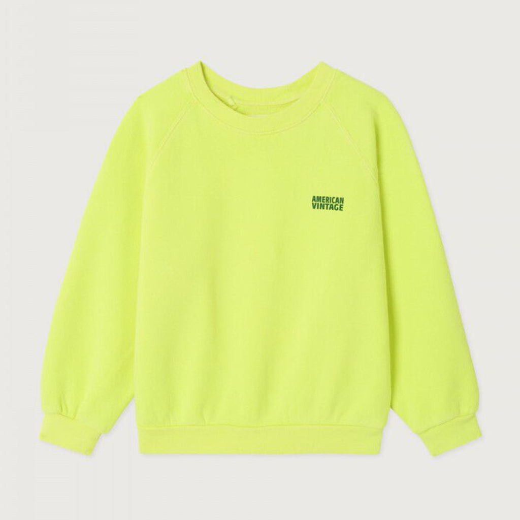 Sweat Izubird col rond Citron Fluo - face