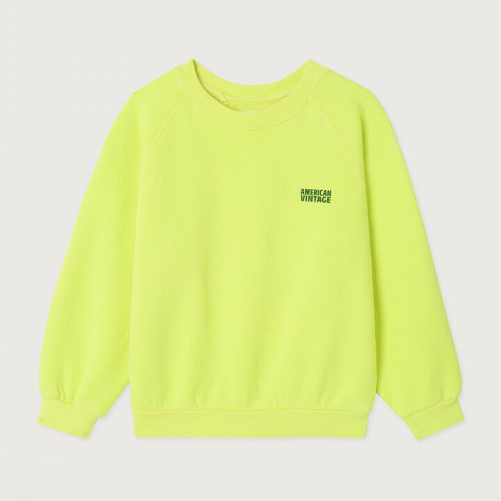 Sweat Izubird col rond Citron Fluo - face