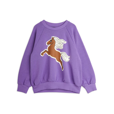 vêtement durable pour enfant Mini Rodini Sweat violet cheval
