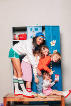 vêtement durable pour enfant Mathilde Cabanas Basket smiley collab NOVESTA X MATHILDE CABANAS