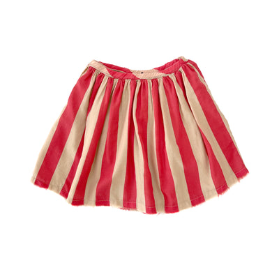 vêtement durable pour enfant LONGLIVETHEQUEEN Jupe à rayures rouge