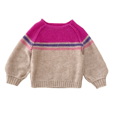 vêtement durable pour enfant LONGLIVETHEQUEEN Pull rayé rose