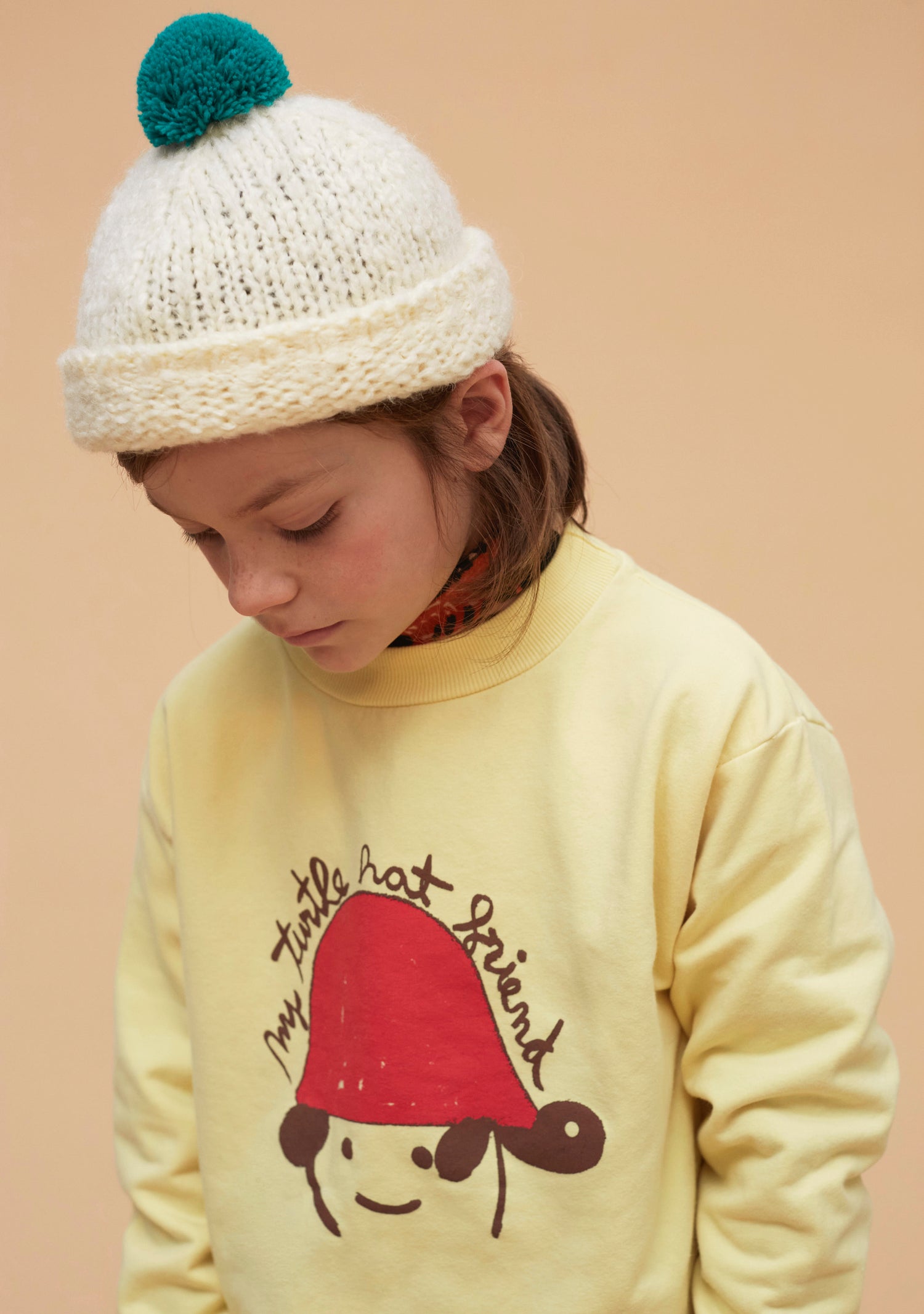 vêtement enfant durable weekend house kids Bonnet en laine Cream