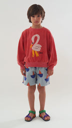 Sail boat all over woven shorts 
