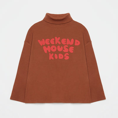 vêtement enfant durable weekend house kids T-shirt col Brun logo