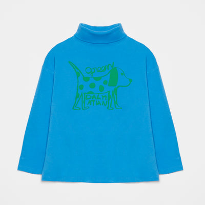 vêtement enfant durable weekend house kids T-shirt col roulé bleu dalmatien