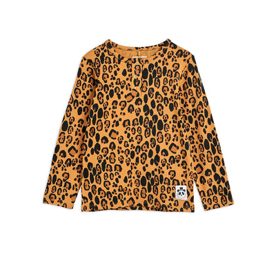 vêtement durable pour enfant Mini Rondini Leopard Long sleeve T-shirt Lyocell