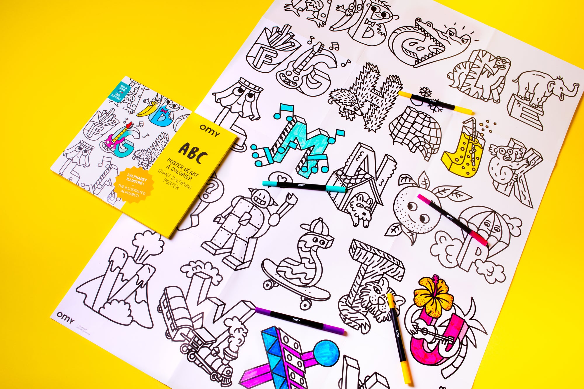 POSTER A COLORIER - ABC OMY