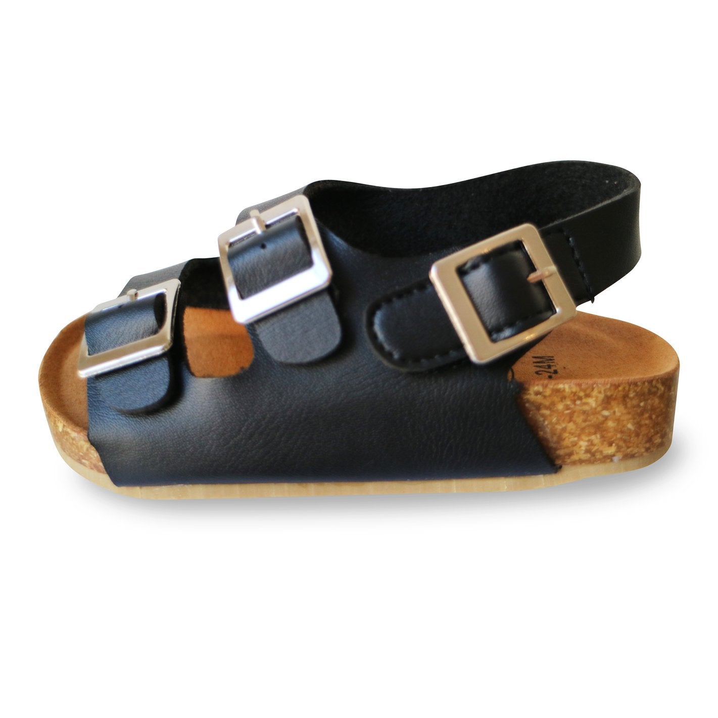Sandales enfants CHILL cuir végétalien noires babymocs