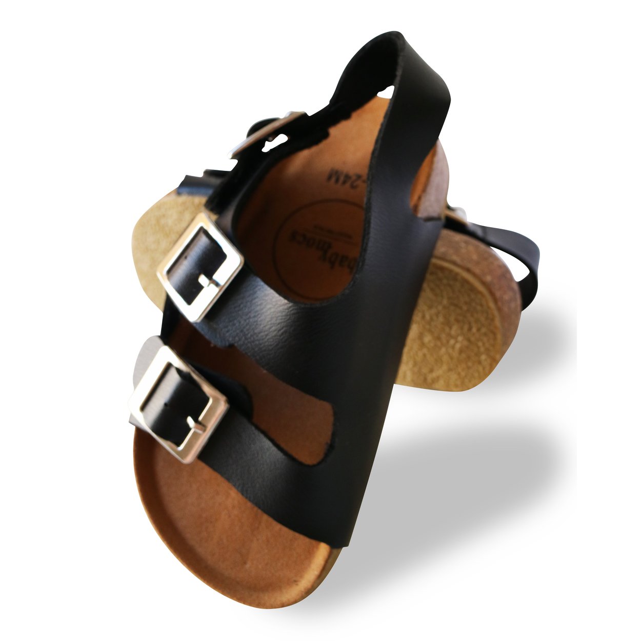 Sandales enfants CHILL cuir végétalien noires babymocs
