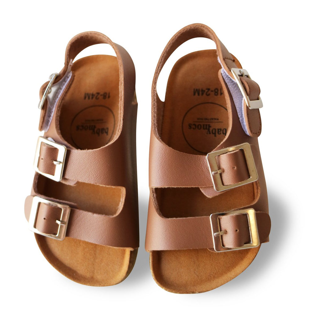 Sandales enfants CHILL cuir végétalien blanches babymocs