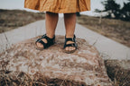 Sandales enfants CHILL cuir végétalien noires babymocs