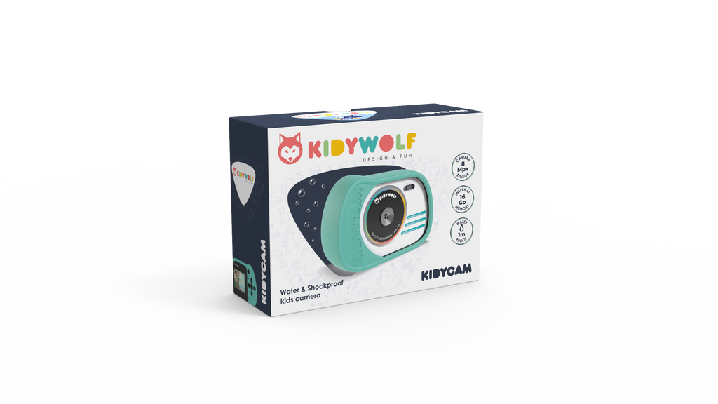 kidywolf Appareil photo enfant et caméra d'action KIDYCAM cyan