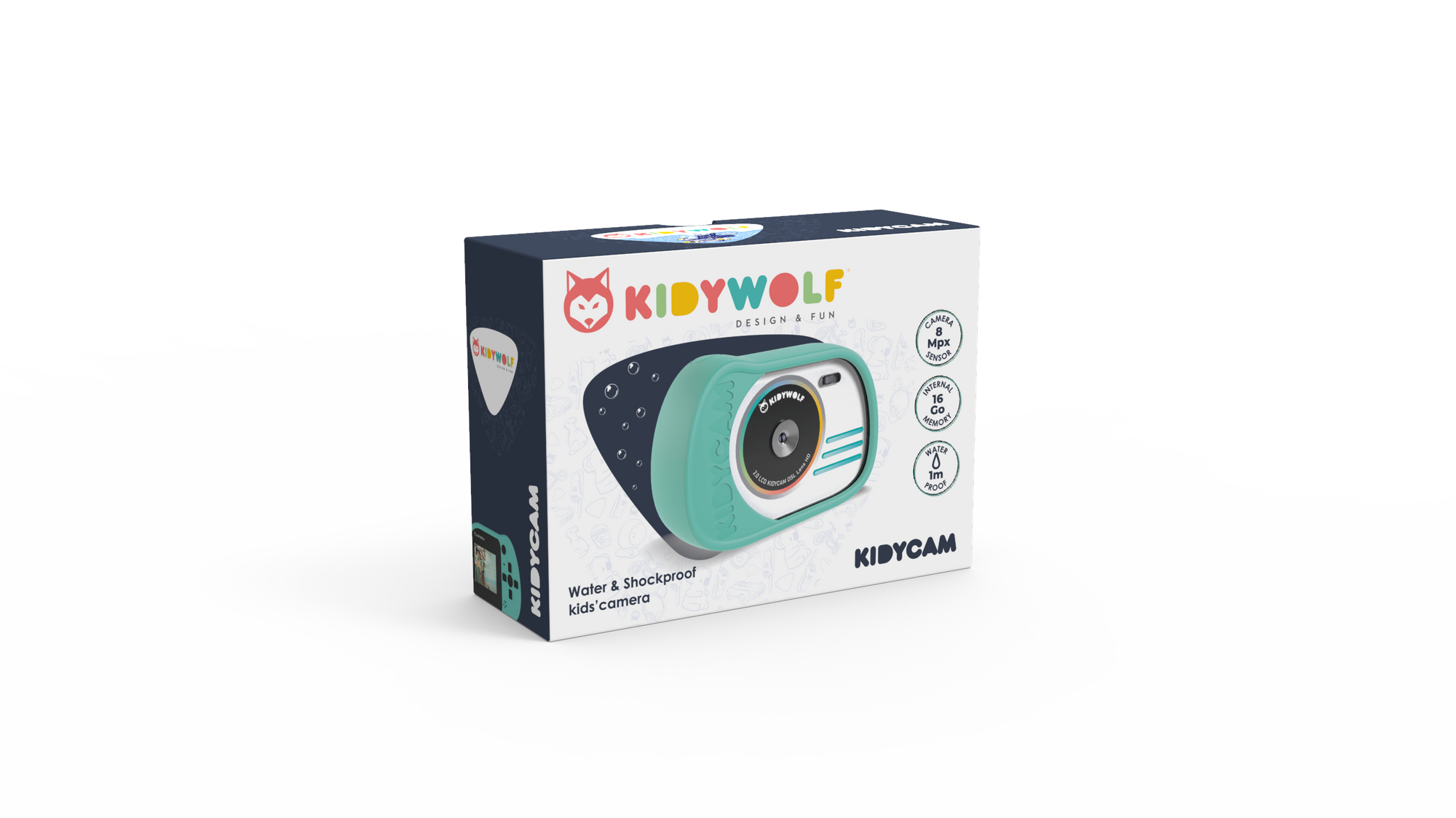 kidywolf Appareil photo enfant et caméra d'action KIDYCAM cyan