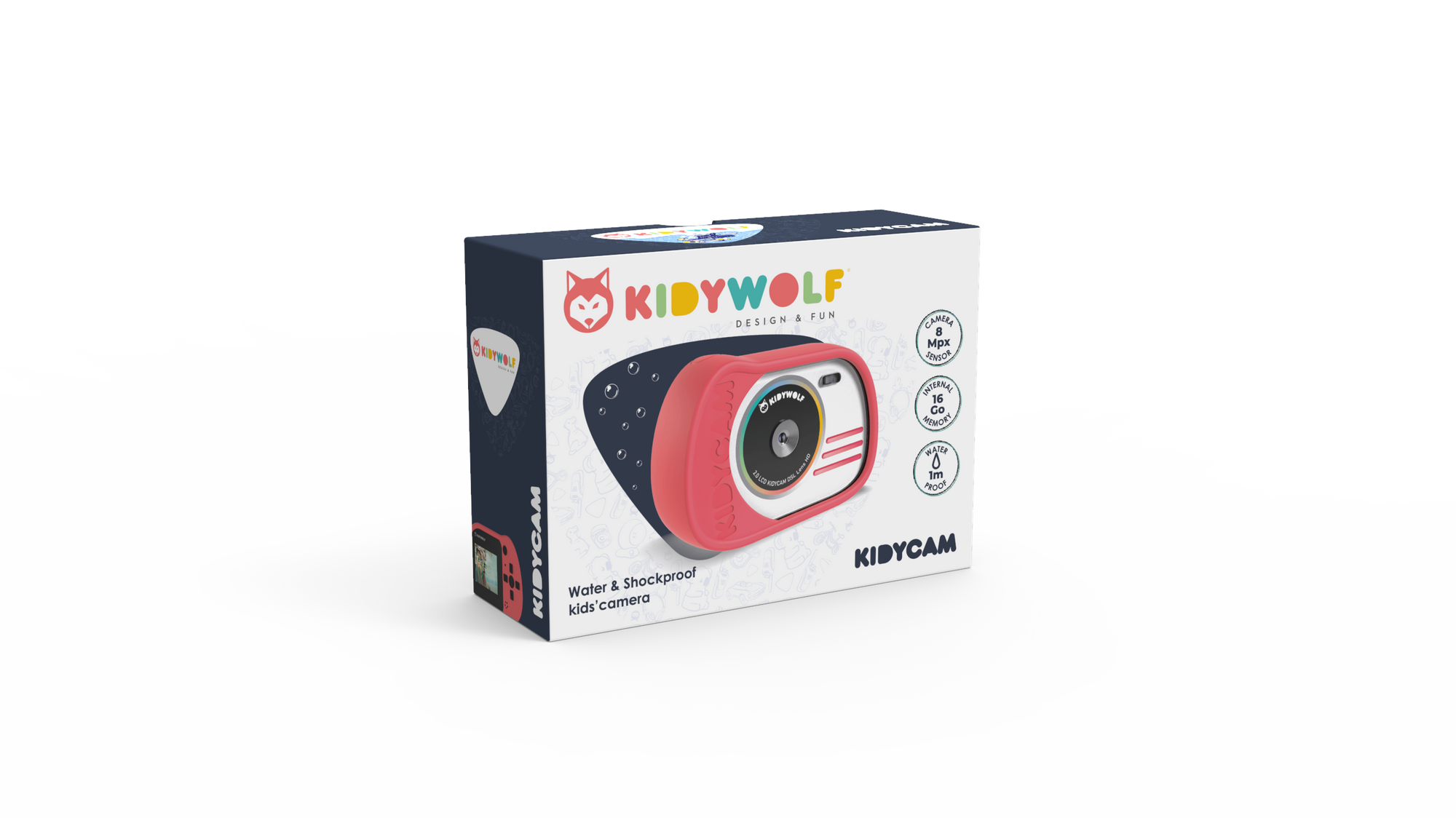 kidywolf Appareil photo enfant et caméra d'action KIDYCAM Rose